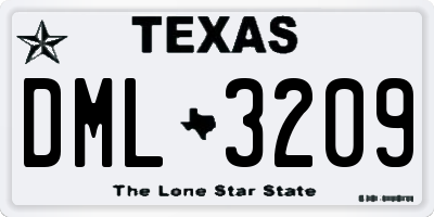 TX license plate DML3209