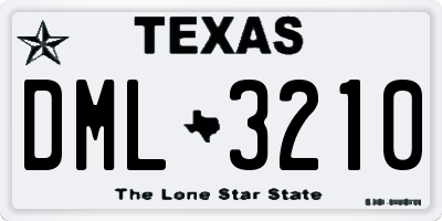 TX license plate DML3210