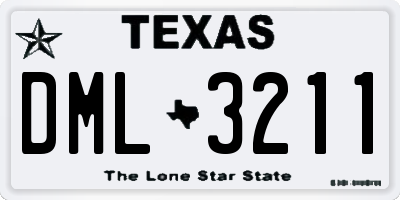 TX license plate DML3211