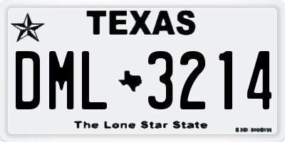 TX license plate DML3214