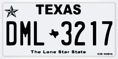 TX license plate DML3217