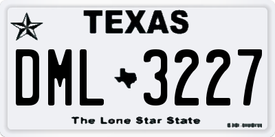 TX license plate DML3227