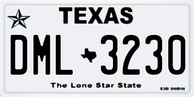 TX license plate DML3230