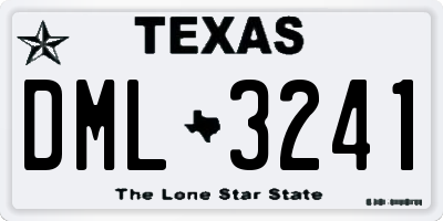 TX license plate DML3241