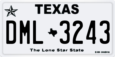 TX license plate DML3243