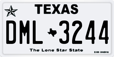 TX license plate DML3244