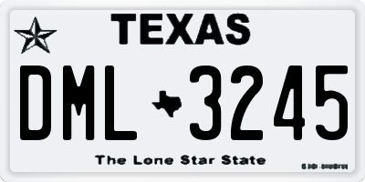 TX license plate DML3245