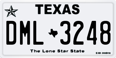 TX license plate DML3248