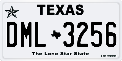 TX license plate DML3256