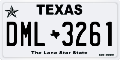TX license plate DML3261