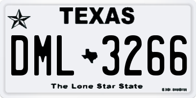 TX license plate DML3266