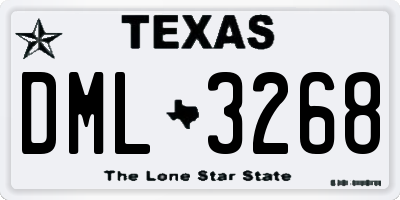TX license plate DML3268