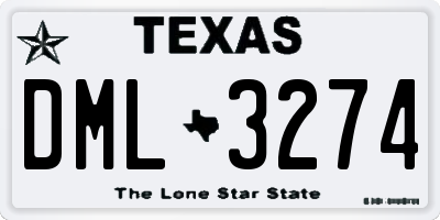 TX license plate DML3274