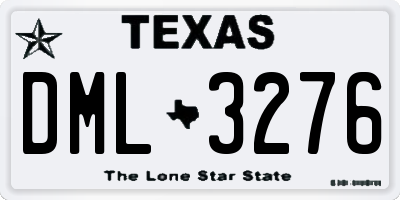 TX license plate DML3276