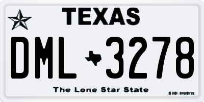 TX license plate DML3278