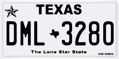 TX license plate DML3280