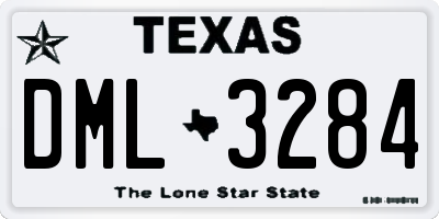 TX license plate DML3284
