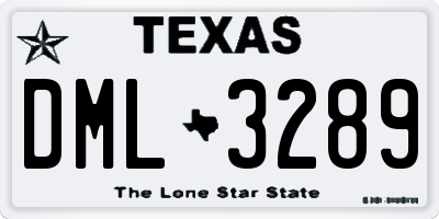 TX license plate DML3289