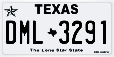 TX license plate DML3291