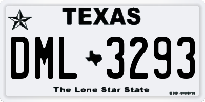 TX license plate DML3293