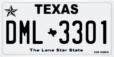 TX license plate DML3301