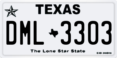 TX license plate DML3303