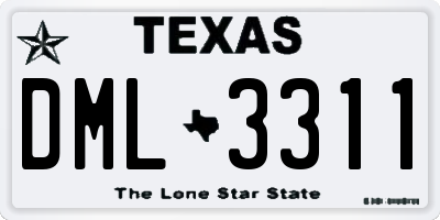 TX license plate DML3311
