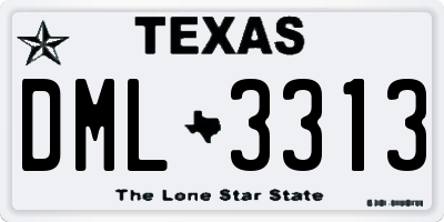 TX license plate DML3313