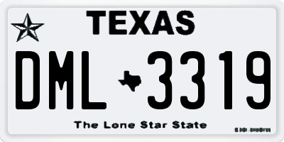 TX license plate DML3319