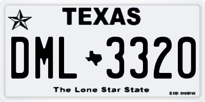 TX license plate DML3320