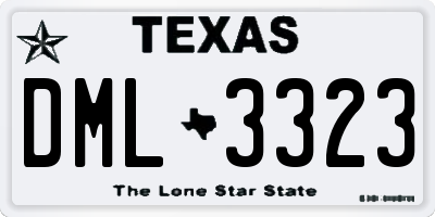 TX license plate DML3323