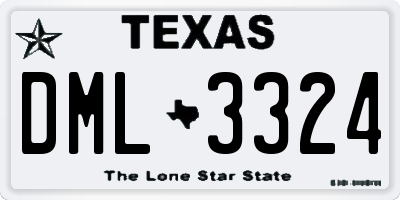 TX license plate DML3324