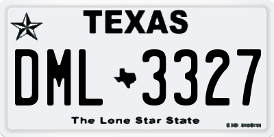 TX license plate DML3327