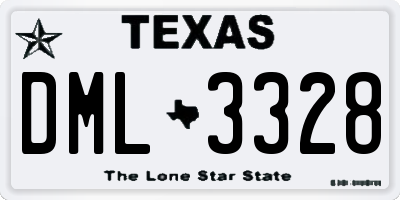 TX license plate DML3328