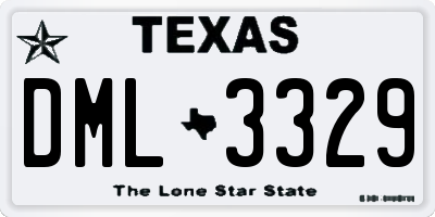 TX license plate DML3329