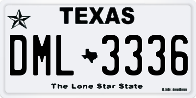 TX license plate DML3336
