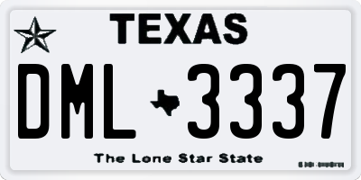 TX license plate DML3337