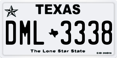 TX license plate DML3338