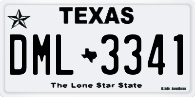 TX license plate DML3341