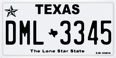 TX license plate DML3345