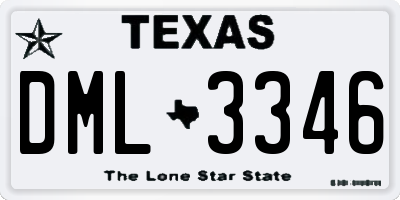 TX license plate DML3346