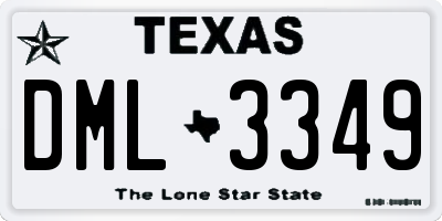 TX license plate DML3349