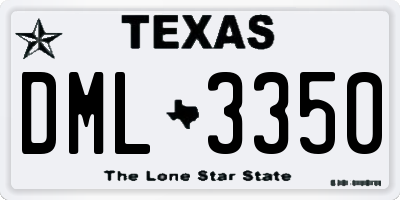 TX license plate DML3350