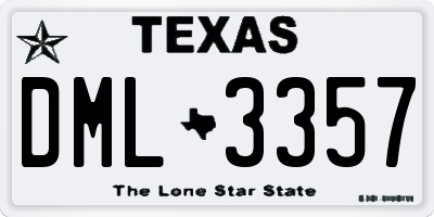 TX license plate DML3357