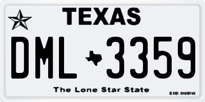 TX license plate DML3359