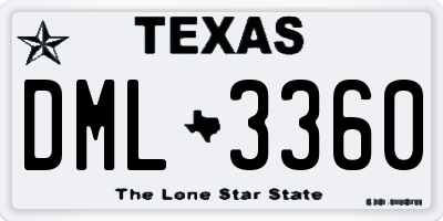 TX license plate DML3360