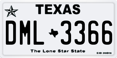 TX license plate DML3366