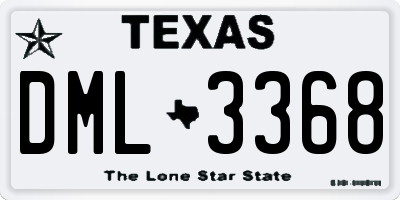 TX license plate DML3368
