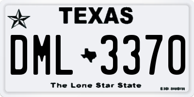 TX license plate DML3370