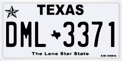TX license plate DML3371
